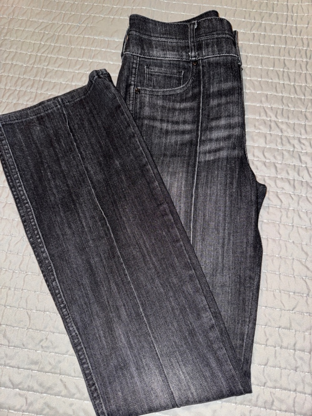 White House Black Market Women's Charcoal Straight-Leg Jeans